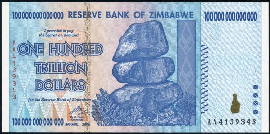 津巴布韦100万亿纸币一枚(FJC) 中邮网特价频