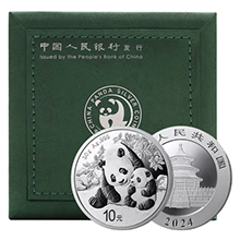 2024年30克熊猫银币（带金总绿盒）