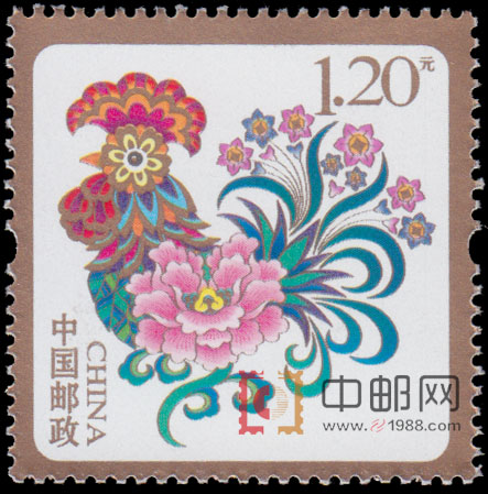 2017-贺年专用邮票《贺新禧、富贵吉祥》(1枚