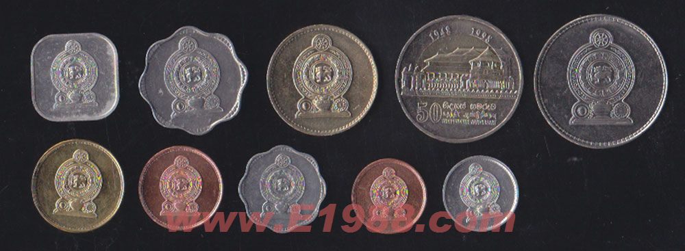wgyb256 斯里兰卡硬币10枚全(srilanka亚洲)(大图展示)