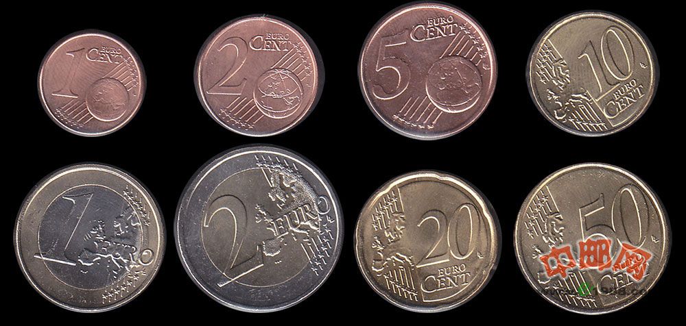 wgyb445 欧元硬币8枚全(希腊版)(大图展示)