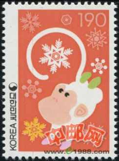 KRO308 韩国2003中国生肖猴年邮票 1枚全 (韩