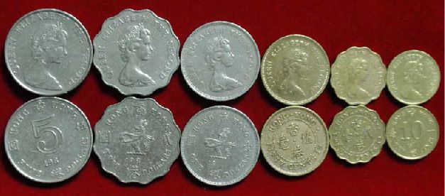 hkb015 香港硬币 英女王头像1毫至5元套装港币(大图展示)
