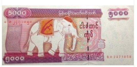 欧洲缅甸5000元 (缅甸大象) 中邮网[集邮/钱币/邮票