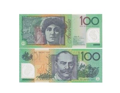 澳大利亚100澳元塑料钞 外国塑料钞 钱币 外币(大图展示)
