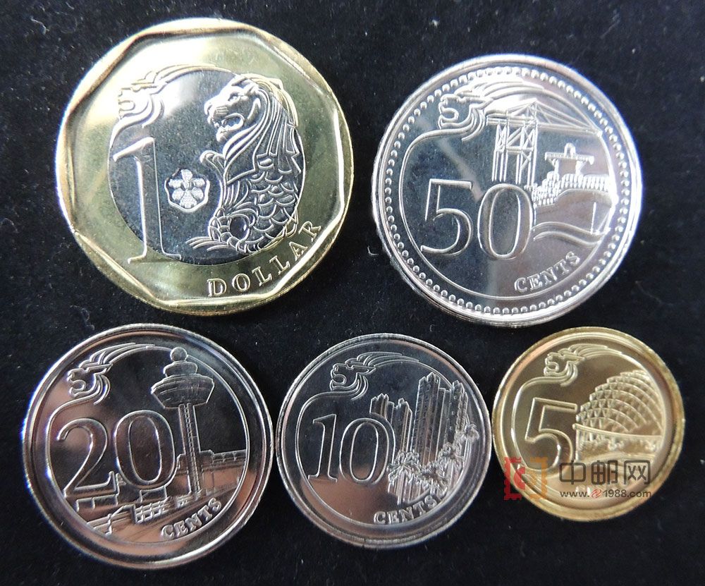 wgyb516 2013年版新加坡硬币5枚全 中邮网[集邮/钱币