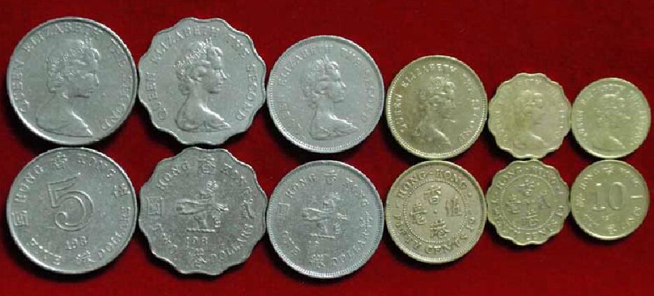hk-qb269 香港硬币钱币英女王头像1毫至5元套装港币(大图展示)
