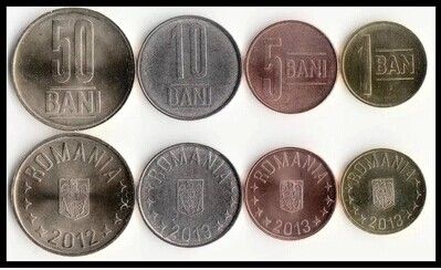 罗马尼亚4枚一套硬币 未流通套币 外国钱币 硬币(大图展示)