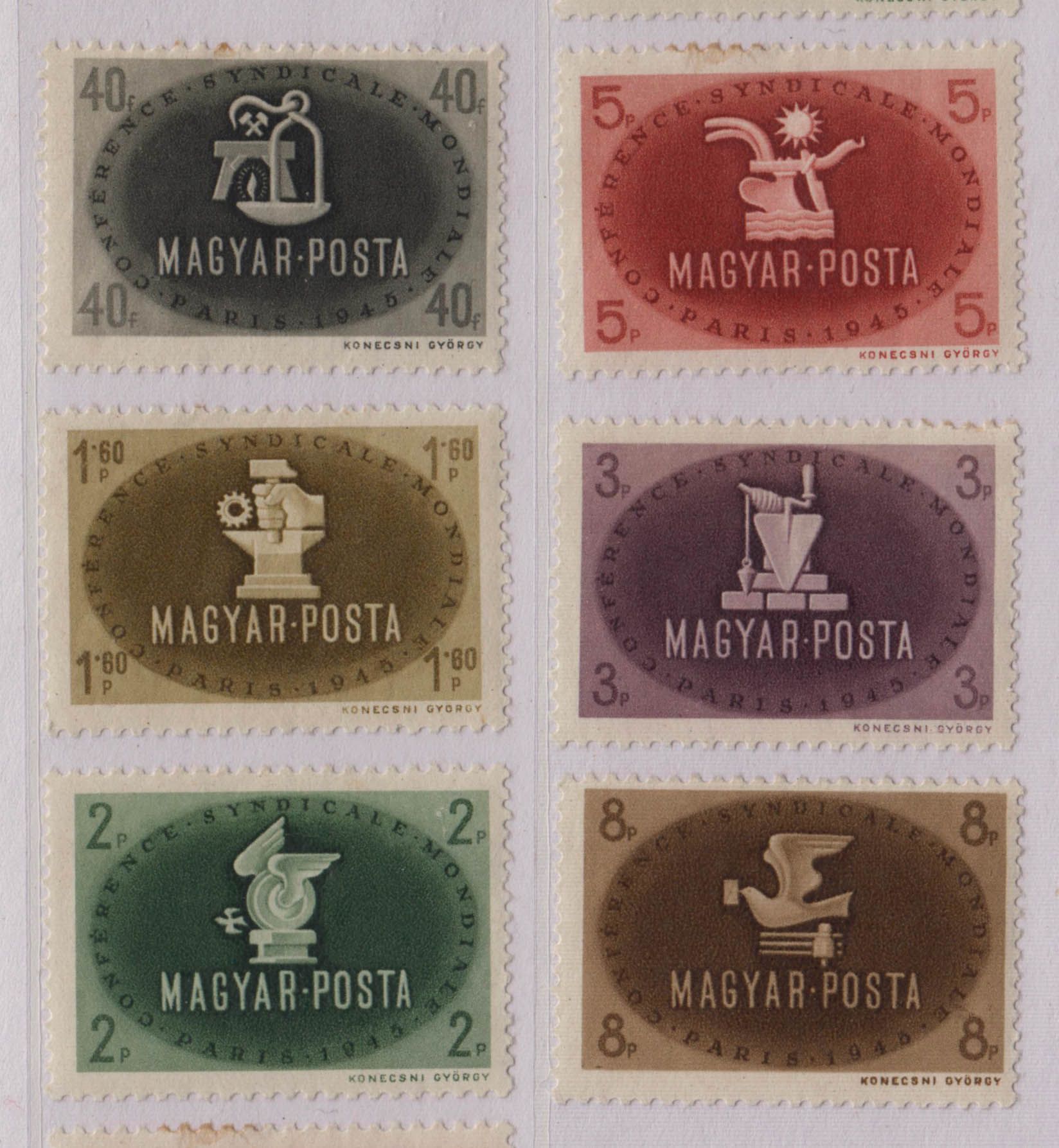 匈牙利1945年世界贸易联盟8全,MNH,6883 中邮
