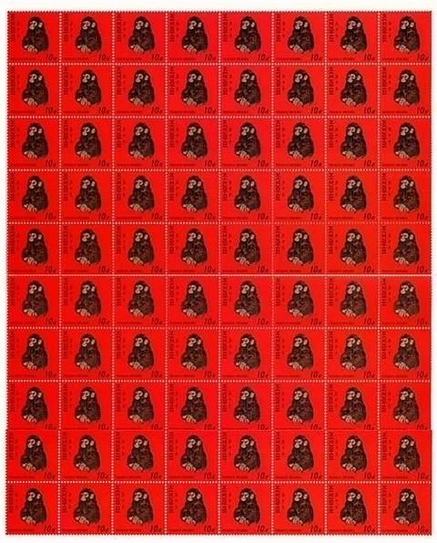 2013年 朝鲜 猴票大版票 整版80枚全新票 雕刻板猴票