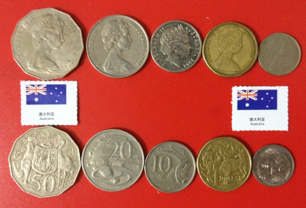 【大洋洲】澳大利亚5枚一套 外国硬币 外国钱币纪念币