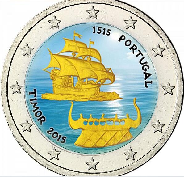 葡萄牙2015年2欧元纪念币2彩色币 中邮网[集邮