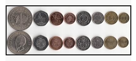 圭亚那8枚一套硬币 套装硬币 外国钱币 硬币(大图展示)