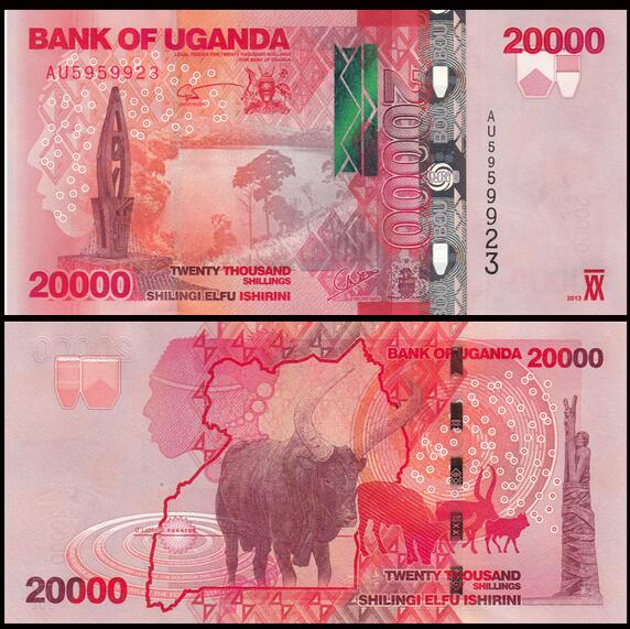 乌干达20000先令 外国纸币 2013年(大图展示)