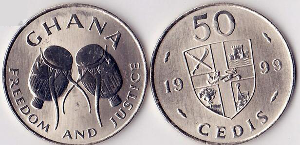 加纳1999年版50塞地硬币 中邮网[集邮\/钱币\/邮