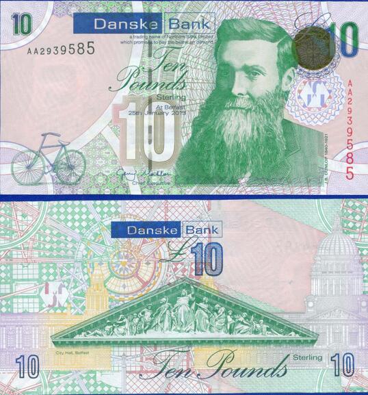 北爱尔兰2013年版10镑 丹斯特银行(大图展示)