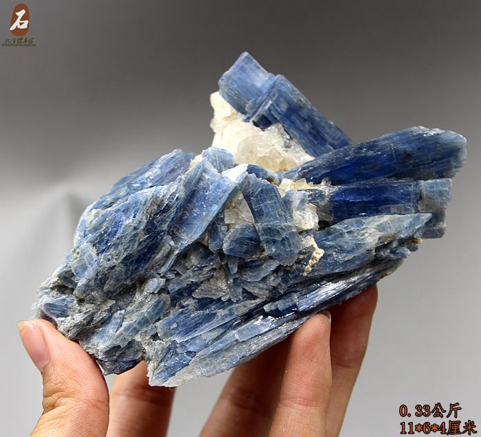 宝玉石原石标本 天然蓝晶石原石标本 蓝绒晶1