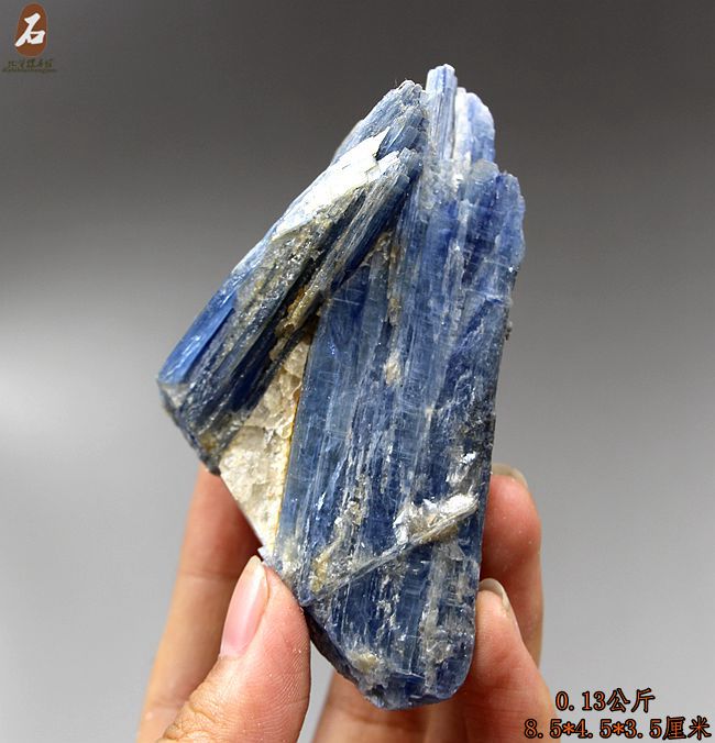 矿物晶体奇石宝玉石原石标本 天然蓝晶石原石标本 蓝绒晶21(大图展示)