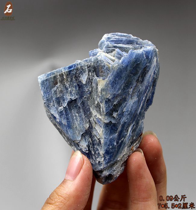 矿物晶体奇石宝玉石原石标本 天然蓝晶石原石标本 蓝绒晶19(大图展示)