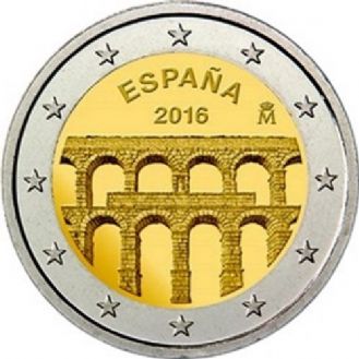 2016年 西班牙 塞戈维亚古城引水桥2欧双金属