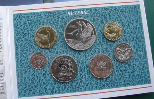 新西兰1998年7枚套币官方卡币(带信天翁纪念