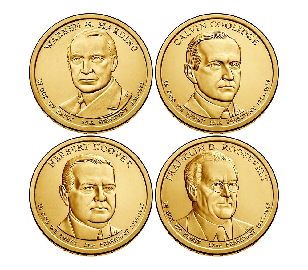 美国总统币.2014年.全套4枚纪念币 中邮网[集邮