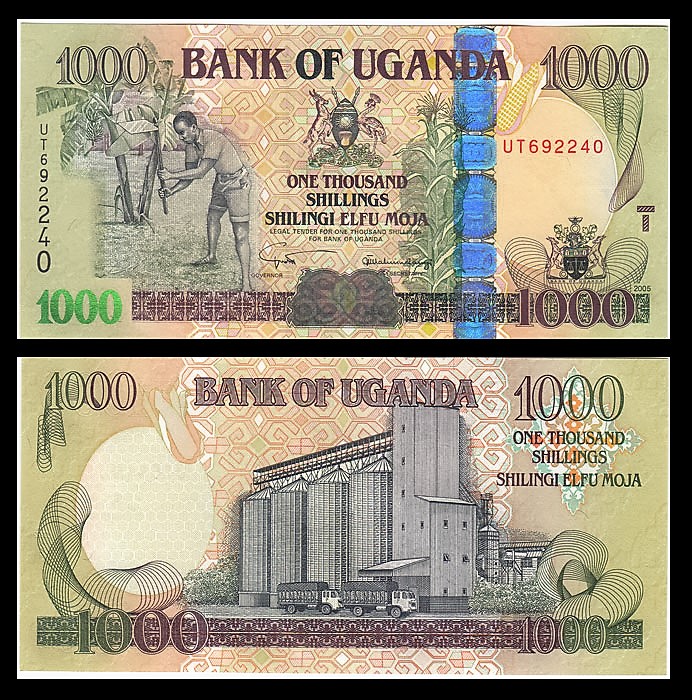 乌干达1000先令 外国纸币 2005年(大图展示)