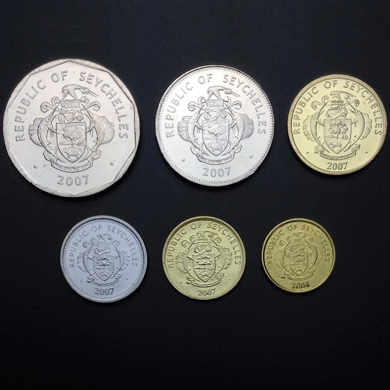 外国硬币 塞舌尔硬币6枚大全套 螃蟹鸟植物版(大图展示)