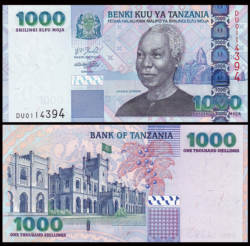 坦桑尼亚1000先令 外国纸币 2006年(大图展示)