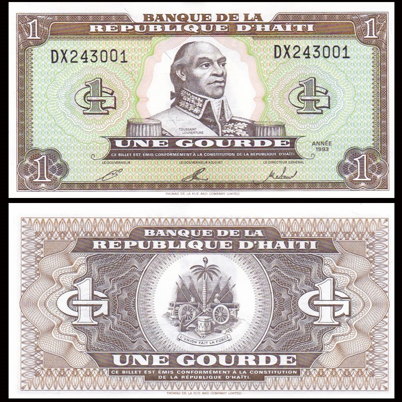 海地1古德 外国纸币 1993年(大图展示)