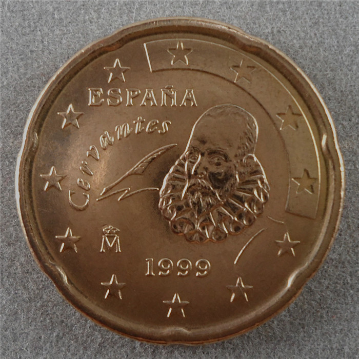 西班牙1999年20欧分欧元硬币 塞万提斯 中邮网