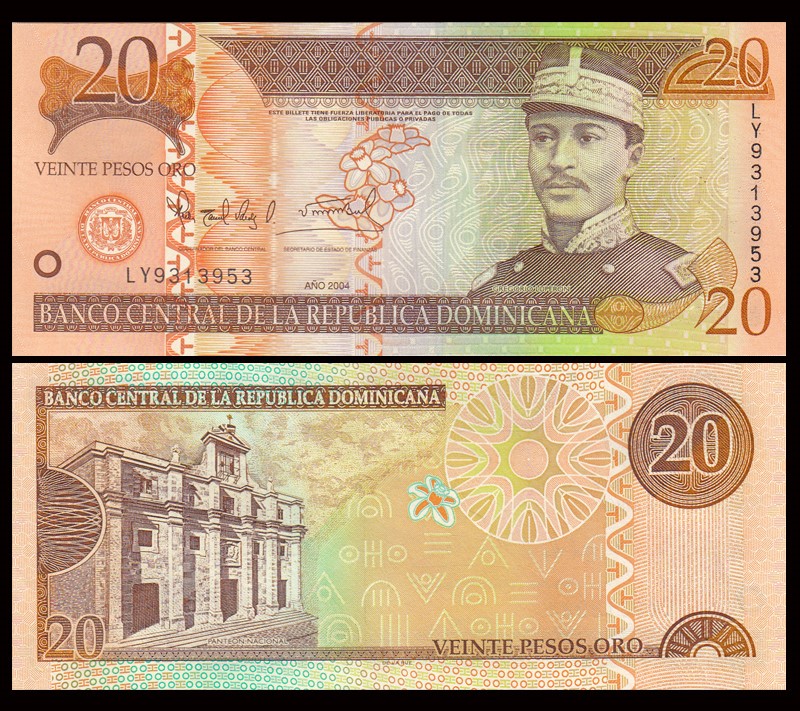 多米尼加20比索 外国纸币 2004年(大图展示)