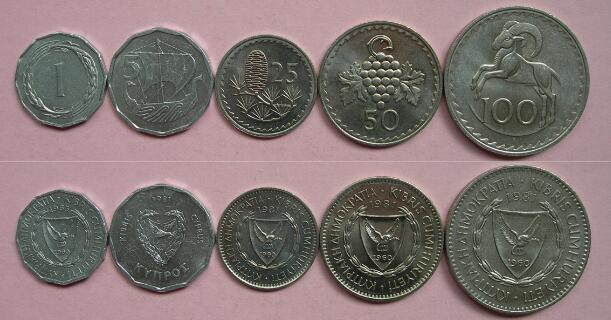 塞浦路斯套币5枚(大图展示)