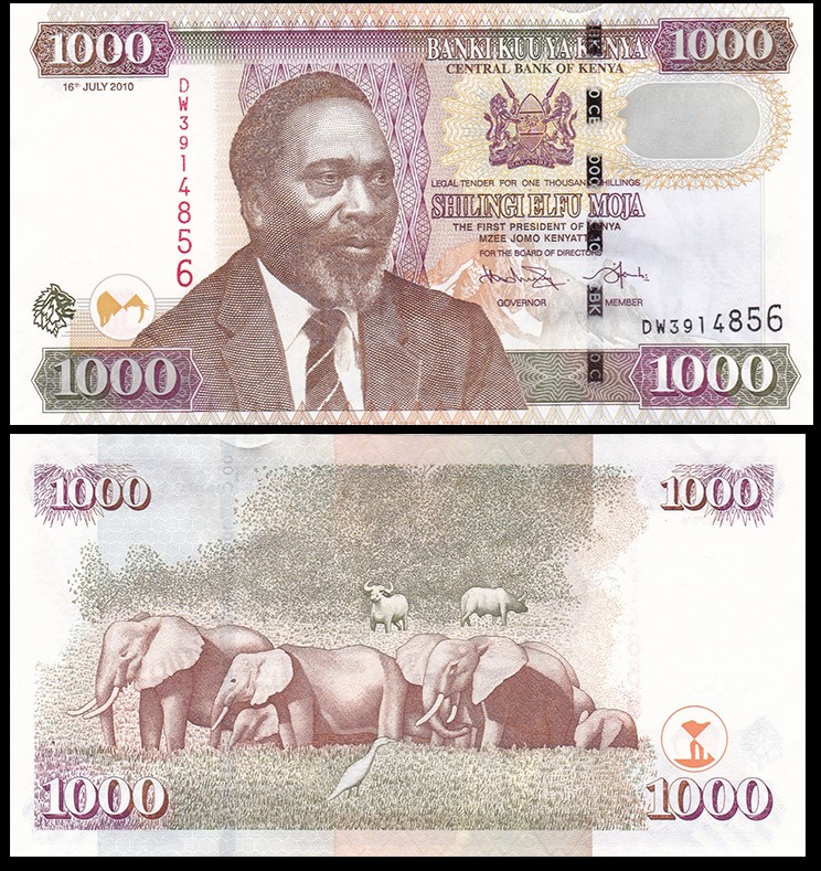 肯尼亚1000先令 外国纸币 2010年(大图展示)