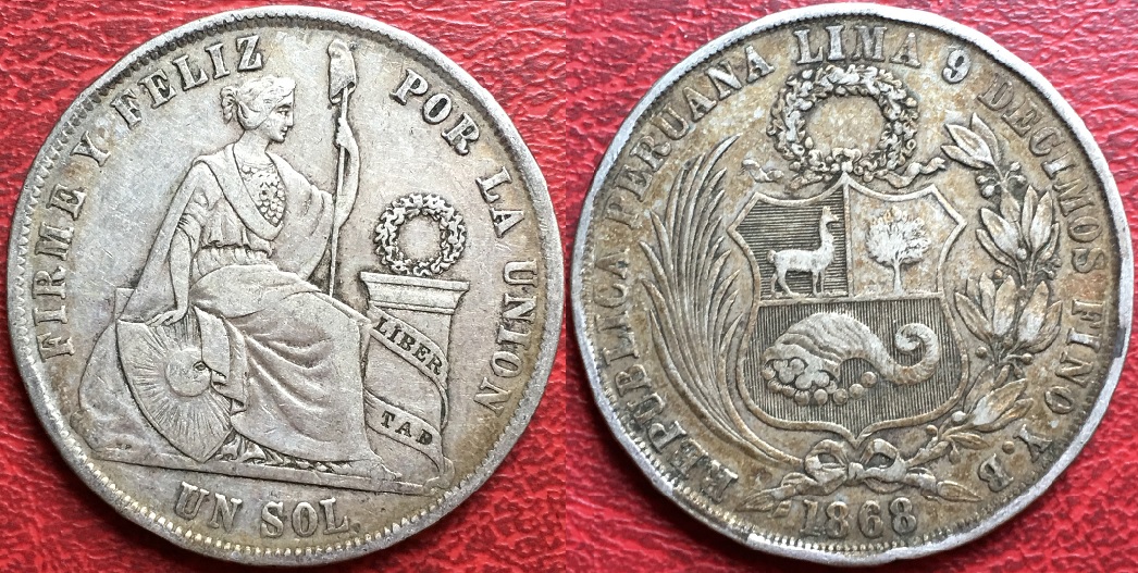 秘鲁1868年一索尔大银币 中邮网[集邮/钱币/邮票/金银币/收藏资讯]