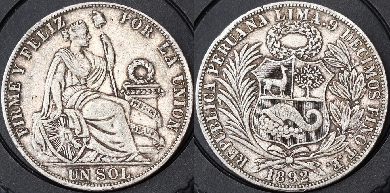 秘鲁1892年一索尔大银币 中邮网[集邮/钱币/邮票/金银币/收藏资讯]