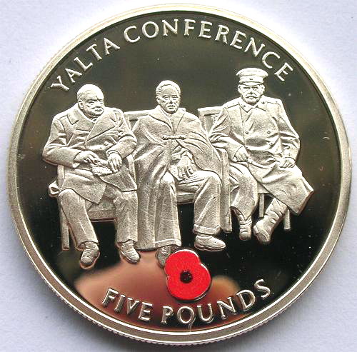直布罗陀2005年雅尔塔会议5镑精制银币(大图展示)