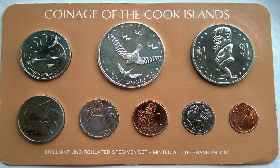 库克群岛1977年金丝燕精装8枚全套带银币(大图展示)