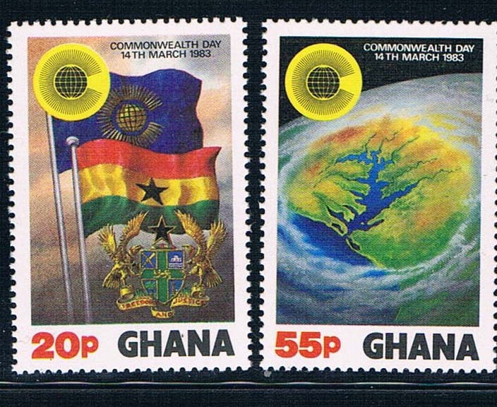 加纳1983英联邦日国旗地图矿石全新外国邮票