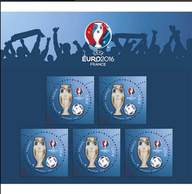 法国邮票 2016年 欧洲杯足球锦标赛 3D印制香