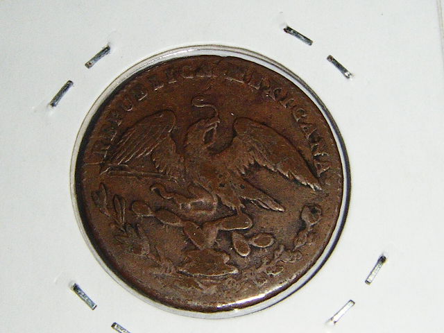 墨西哥1835年1/4瑞斯铜币鹰洋(大图展示)
