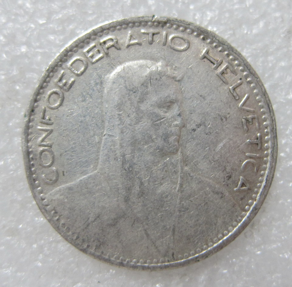 瑞士1923年5法郎大银币(大图展示)