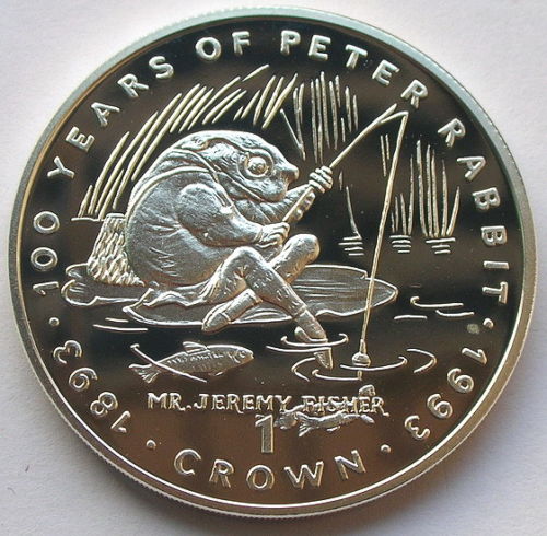 直布罗陀1993杰里米·费舍尔王冠银币gibraltar 1993 jeremy fisher