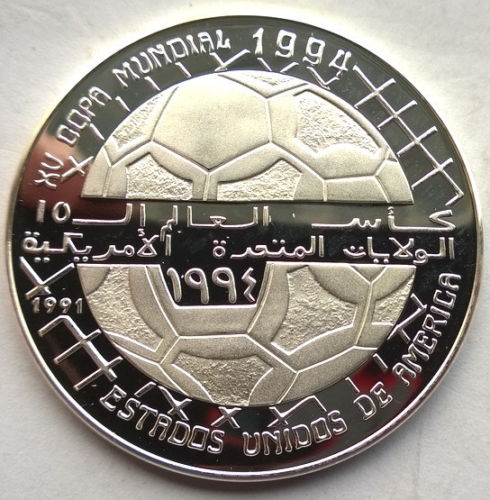 西撒哈拉1994足球500银币saharawi 1994 soccer 500 pesetas silver