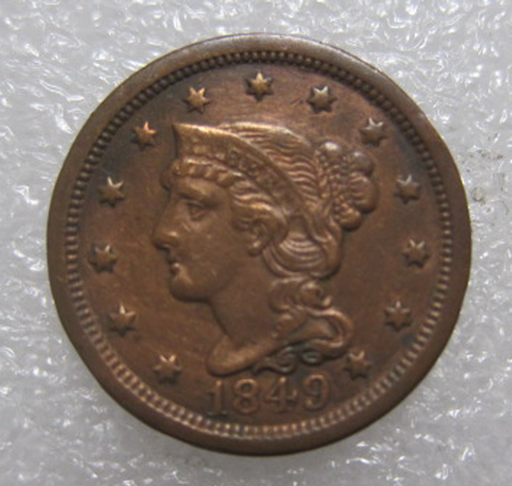 美国1849年1分好年份 铜币 中邮网[集邮\/钱币\/