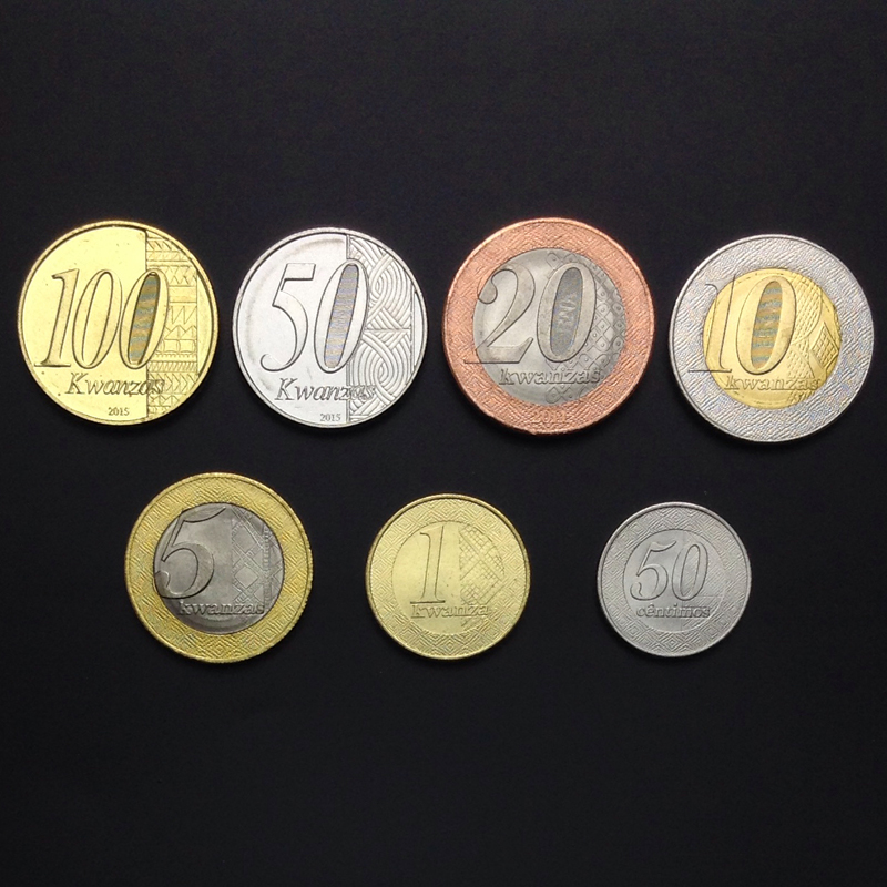 【非洲】外国硬币 安哥拉硬币7枚一套 含双色币 全新未流通(大图展示)