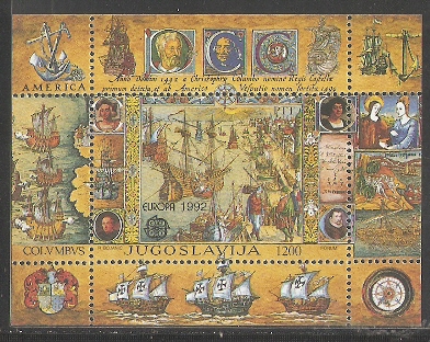 1992南斯拉夫邮票,欧罗巴(航海地图和船舶等)