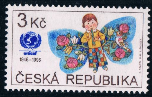 捷克1996联合国儿童基金会成立50周年绘画全