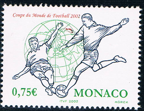 摩纳哥2002韩日世界杯足球赛地图全新外国邮