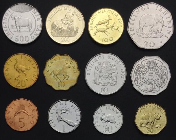 坦桑尼亚硬币12枚大全套(大图展示)
